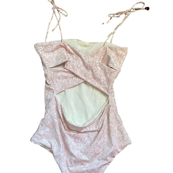 never worn Palmacea floral pastel orange one piece swimsuit, size s - Picture 2 of 3